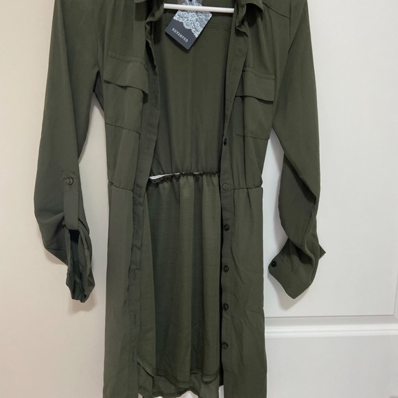 XS Forrest Green Button Down Dress Shirt (Revamped) - Picture 4 of 4